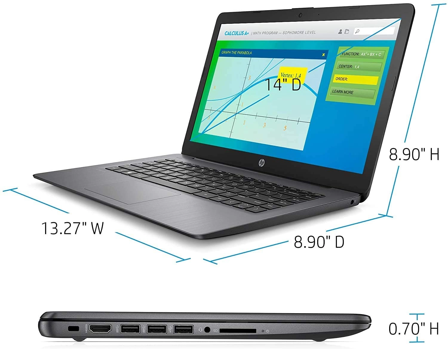 HP 14-stream-black laptop image